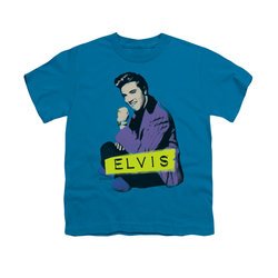 Elvis Presley Shirt Kids Sitting Turquoise T-Shirt