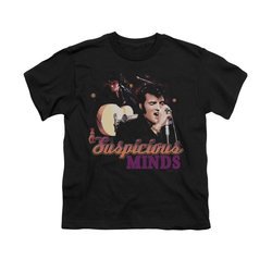 Elvis Presley Shirt Kids Suspicious Minds Black T-Shirt