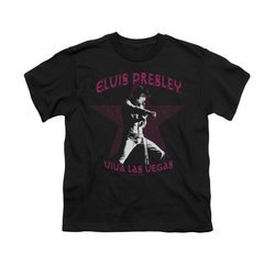 Elvis Presley Shirt Kids Viva Las Vegas Star Black T-Shirt