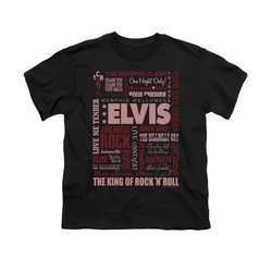 Elvis Presley Shirt Kids Whole Lotta Type Black T-Shirt