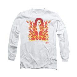 Elvis Presley Shirt Latest Flame Long Sleeve White Tee T-Shirt