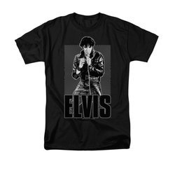 Elvis Presley Shirt Leather Charcoal T-Shirt