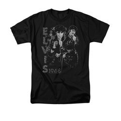 Elvis Presley Shirt Leathered 68 Black T-Shirt