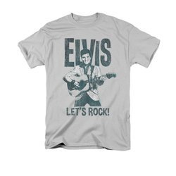 Elvis Presley Shirt Let's Rock! Silver T-Shirt