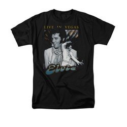 Elvis Presley Shirt Live In Vegas Black T-Shirt