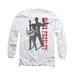 Elvis Presley Shirt Look No Hands Long Sleeve White Tee T-Shirt