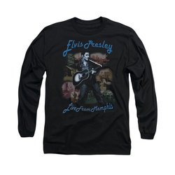 Elvis Presley Shirt Memphis Long Sleeve Black Tee T-Shirt