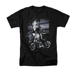 Elvis Presley Shirt Motorcycle Black T-Shirt