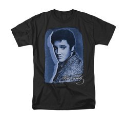 Elvis Presley Shirt Overlay Black T-Shirt