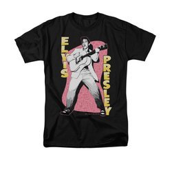 Elvis Presley Shirt Pink Rock Black T-Shirt