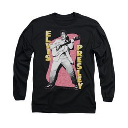 Elvis Presley Shirt Pink Rock Long Sleeve Black Tee T-Shirt