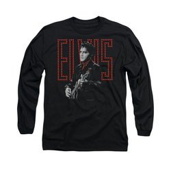 Elvis Presley Shirt Red Guitarman Long Sleeve Black Tee T-Shirt