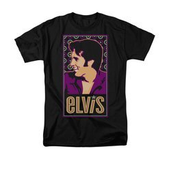 Elvis Presley Shirt Retro Painting Black T-Shirt