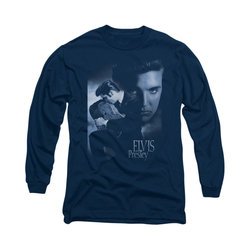 Elvis Presley Shirt Reverent Long Sleeve Navy Tee T-Shirt
