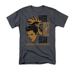 Elvis Presley Shirt Rooster Charcoal T-Shirt
