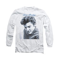 Elvis Presley Shirt Script Sweater Long Sleeve White Tee T-Shirt