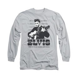 Elvis Presley Shirt Sheet Music Long Sleeve Silver Tee T-Shirt