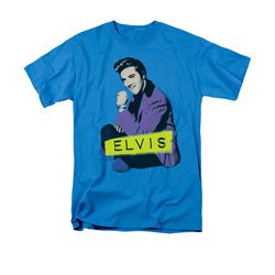 Elvis Presley Shirt Sitting Turquoise T-Shirt