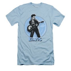 Elvis Presley Shirt Slim Fit 45 RPM Light Blue T-Shirt
