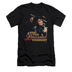 Elvis Presley Shirt Slim Fit Are You Lonesome Black T-Shirt