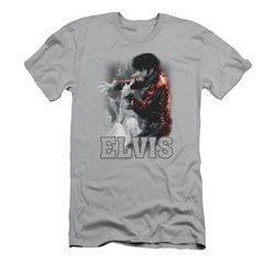 Elvis Presley Shirt Slim Fit Black Leather Silver T-Shirt