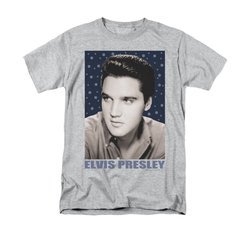 Elvis Presley Shirt Slim Fit Blue Sparkle Athletic Heather T-Shirt