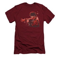 Elvis Presley Shirt Slim Fit Comeback Sketch Red T-Shirt