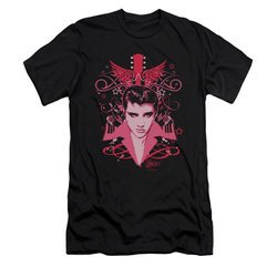 Elvis Presley Shirt Slim Fit Face It Pink Black T-Shirt