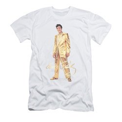 Elvis Presley Shirt Slim Fit Gold Suit White T-Shirt