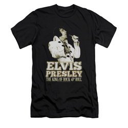 Elvis Presley Shirt Slim Fit Golden Glow Black T-Shirt