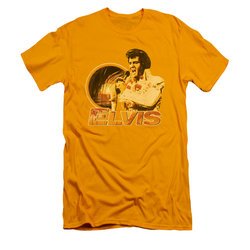 Elvis Presley Shirt Slim Fit Hawaii Style Gold T-Shirt