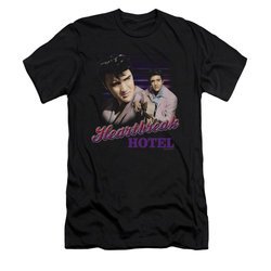 Elvis Presley Shirt Slim Fit Heartbreak Hotel Black T-Shirt