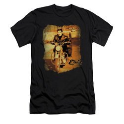Elvis Presley Shirt Slim Fit Hit The Road Black T-Shirt