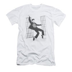 Elvis Presley Shirt Slim Fit Jailhouse Rock White T-Shirt