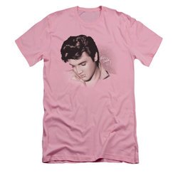 Elvis Presley Shirt Slim Fit Looking Down Pink T-Shirt