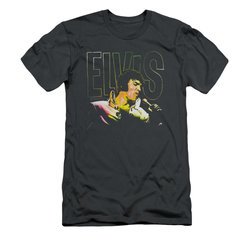 Elvis Presley Shirt Slim Fit Multicolored Charcoal T-Shirt