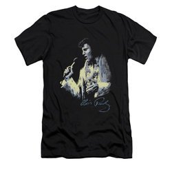 Elvis Presley Shirt Slim Fit Painted King Black T-Shirt