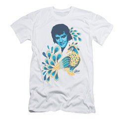 Elvis Presley Shirt Slim Fit Peacock White T-Shirt
