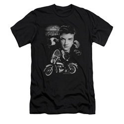 Elvis Presley Shirt Slim Fit Rides Again Black T-Shirt