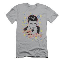 Elvis Presley Shirt Slim Fit Rockin With Silver T-Shirt
