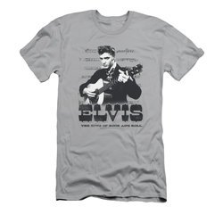 Elvis Presley Shirt Slim Fit Sheet Music Silver T-Shirt