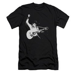 Elvis Presley Shirt Slim Fit Strum That Guitar Black T-Shirt