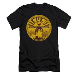 Elvis Presley Shirt Slim Fit Sun Records Full Logo Black T-Shirt
