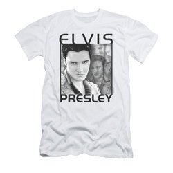 Elvis Presley Shirt Slim Fit Up Front White T-Shirt