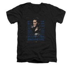 Elvis Presley Shirt Slim Fit V-Neck Icon Black T-Shirt