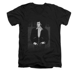 Elvis Presley Shirt Slim Fit V-Neck Just Cool Black T-Shirt