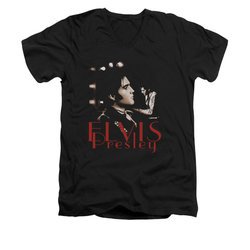 Elvis Presley Shirt Slim Fit V-Neck Memories Black T-Shirt