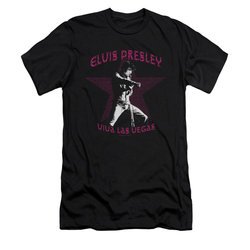 Elvis Presley Shirt Slim Fit Viva Las Vegas Star Black T-Shirt