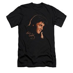 Elvis Presley Shirt Slim Fit Warm Portrait Black T-Shirt