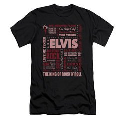 Elvis Presley Shirt Slim Fit Whole Lotta Type Black T-Shirt